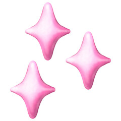 pink stars isolated on white