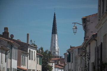 Ars-en-Ré bell tower on the Île de Ré from the town's historic districts