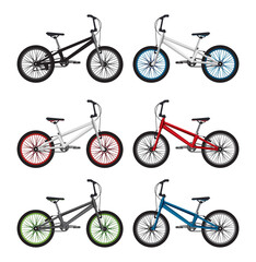 Set of realistic vector bmx bicycle bundles