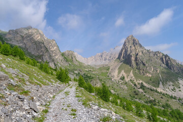 Fototapeta na wymiar Hiking in Maira Valley, Piedmont, Italy