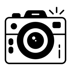 A photography device, electronic camera vector icon