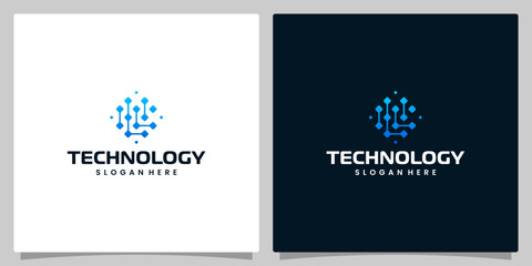 Plakat Abstract Digital technology logo design template with initial letter L graphic design illustration. Symbol for tech, internet, system, Artificial Intelligence and computer.