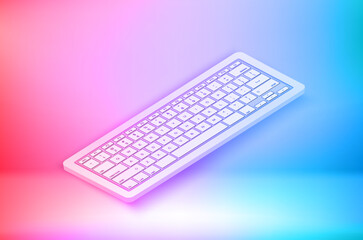 3D computer keyboard illustration