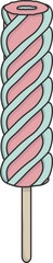 Colored ice cream on a stick
