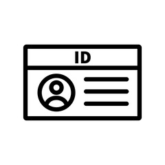 Person icon and ID card icon. Identification symbol. Vector.