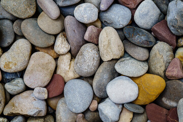 Fototapeta na wymiar pebble beach , pebble tapestry, Migjorn, Majorca, Balearic Islands, Spain