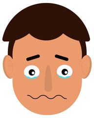 Boy with tears in his eyes