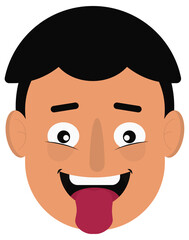 Boy with tongue out