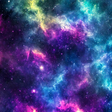 Colorful star nebula model texture render
