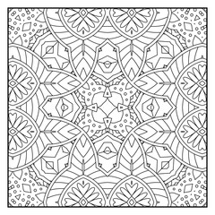 Mandala coloring page for adults. Mandala background. Mandala pattern coloring page. Hand drawn mandala pattern background. Vector black and white coloring page for coloring book.