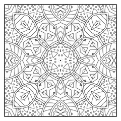 Mandala coloring page for adults. Mandala background. Mandala pattern coloring page. Hand drawn mandala pattern background. Vector black and white coloring page for coloring book.