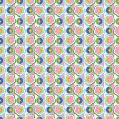 Fototapeta premium GEOMETRIC FLORAL SEAMLESS PATTERN IN EDITABLE VECTOR FILE