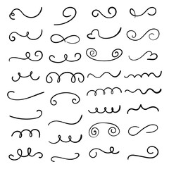 Obraz premium Calligraphy black vector flourish designs