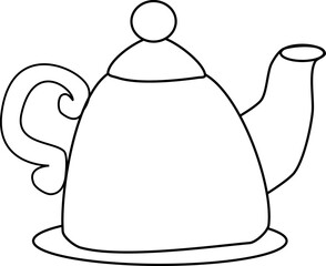 kettle contour isolated on a white background