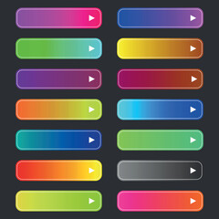 Colorful gradient backgrounds for website buttons