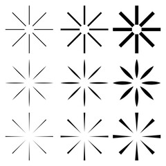 Different shapes of pointed stars
