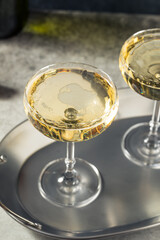 Boozy Refreshing Champagne in a Coupe Glass