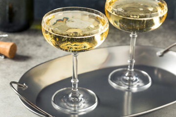 Boozy Refreshing Champagne in a Coupe Glass