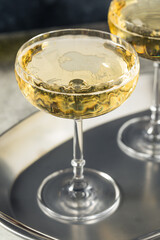 Boozy Refreshing Champagne in a Coupe Glass