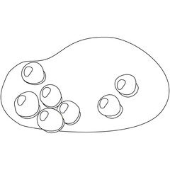 Set of snowballs, winter holidays design template element, flat vector outline for coloring book