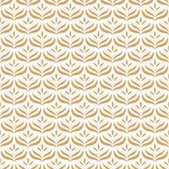 Art deco vector seamless pattern in gold color isolated on white background - 554294586
