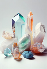 Quartz and crystals composition for healing and meditation