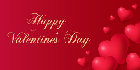 Happy Valentine's Day greeting card. Vector illustration.