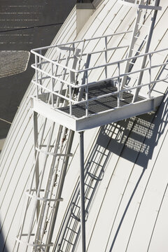 High angle view of emergency ladder on a digester