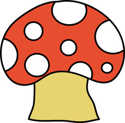 isolated mushroom fly agaric on a white background