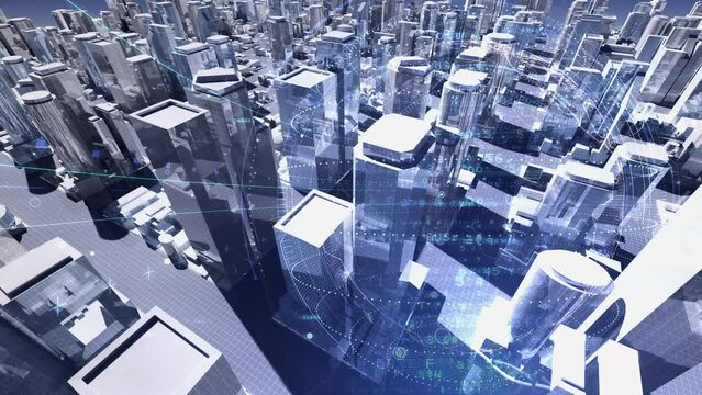 Smart City Artificial intelligence Network Technology CG background