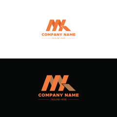 MK letter mark logo design images template vector stock icon 