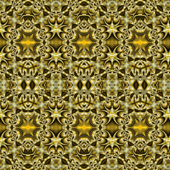 3d effect - abstract golden symmetric geometric pattern