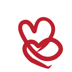 Abstract Love vector symbol in flat style