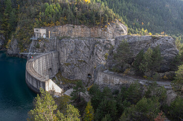 Fototapeta premium Lac Pont Baldy, a mountain lake in Briancon, Hautes-Alpes, France