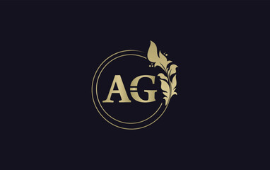 Fototapeta premium Golden leaf and circle logo design vector. Golden beauty logo and business symbol vector design