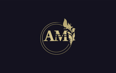 Golden leaf and circle logo design vector. Golden beauty  logo and business symbol vector design