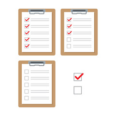 チェックシートをはさんだバインダー