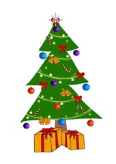 christmas tree with gifts