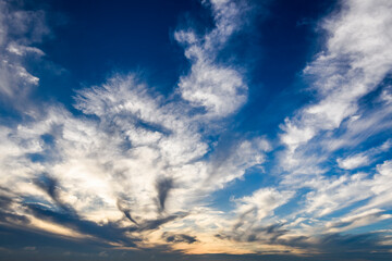 Beautiful clouds with the blue sky background