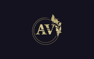 Golden leaf and circle logo design vector. Golden beauty  logo and business symbol vector design