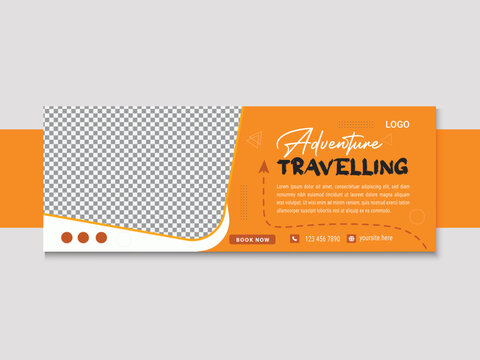 Travel and tour promotion social media cover or web banner template