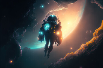 Obraz na płótnie Canvas astronaut in the space