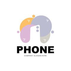 Smartphone Logo, Communication Electronics Vector, Modern Phone Design, For Company Brand Symbol