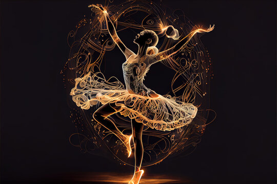 Beautiful Balleria or Ballet dancer  Dancing Through Terminal Cancer poses in ballet opera  generative ai