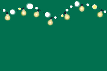 Green background with light bulbs