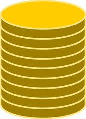 Gold Coin Money or Cryptocurrency Stapled Token Symbol Icon. Vector Image.