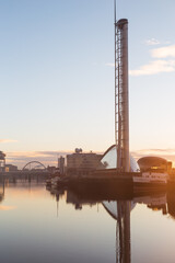 A winter sunrise over the city of Glasgow's skyline