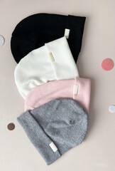 Set of colorful hats. New autumn-winter collection