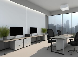 Office interior. 3D illustration