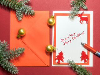 Seasonal christmas greeting card and decors